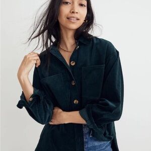 Madewell Corduroy Kentwood Shirt Jacket in Ancient Forest